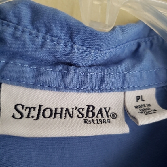 St. John's Bay Pale Blue Button Down Blouse - Picture 9 of 10